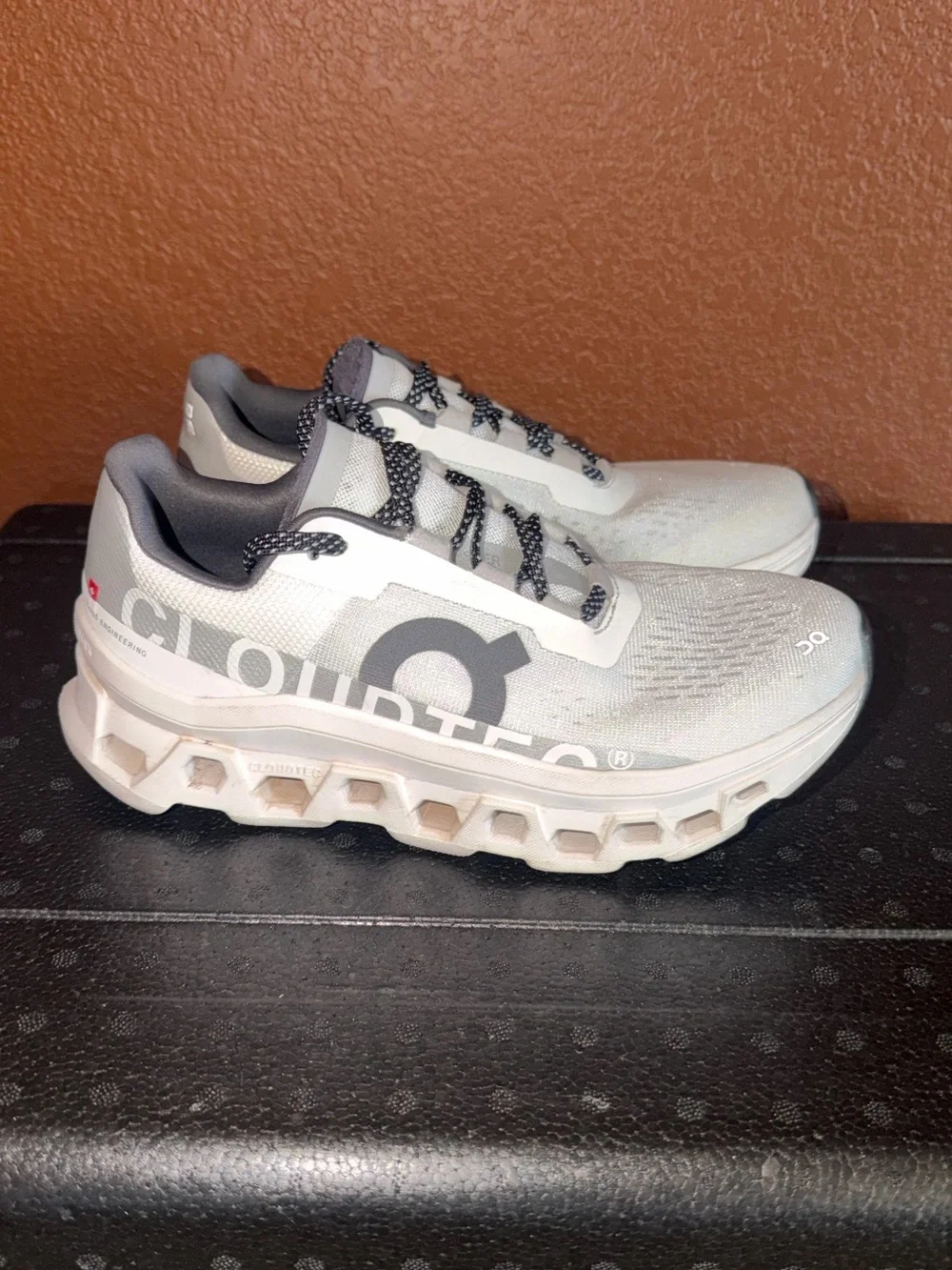 On Running Women's Athletic Sneakers in Light Gray and White